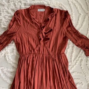 Rust Ruffle Maxi Dress